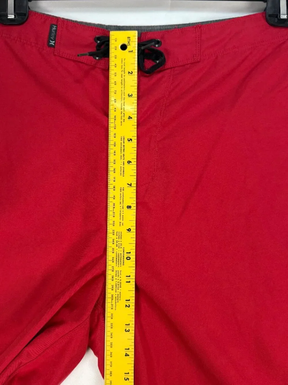 Hurley Board Shorts Mens Size 34 Red Unlined Swim Trunks Comfort 9” Inseam Beach